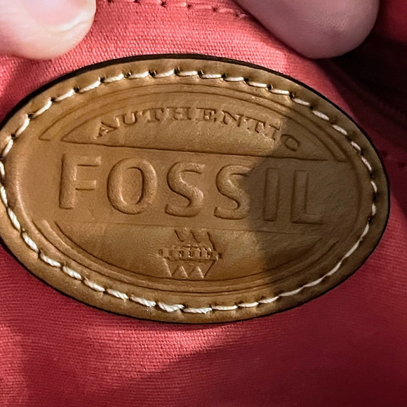 Fossil Keyper Striped Coated Canvas Crossbody Bag Pink Multicolor 12" x 10" x 4 - Picture 9 of 9